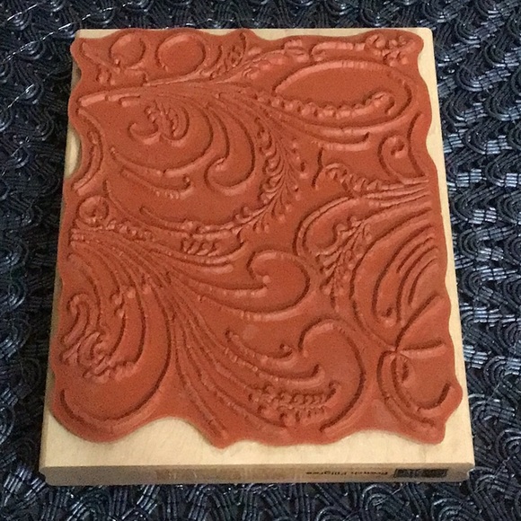 XLarge 6”x5” Stampin’ Up! French Filigree Background Stamp - Picture 2 of 2